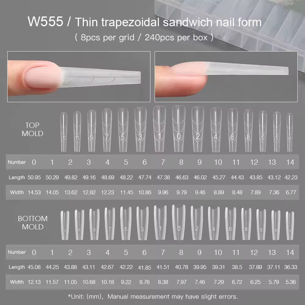 Sandwich Nail Form 240 PCs (Coffen)