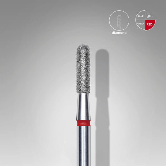 Diamond nail drill bit rounded cylinder red EXPERT head diameter 2,3 mm / working part 6,5 mm
