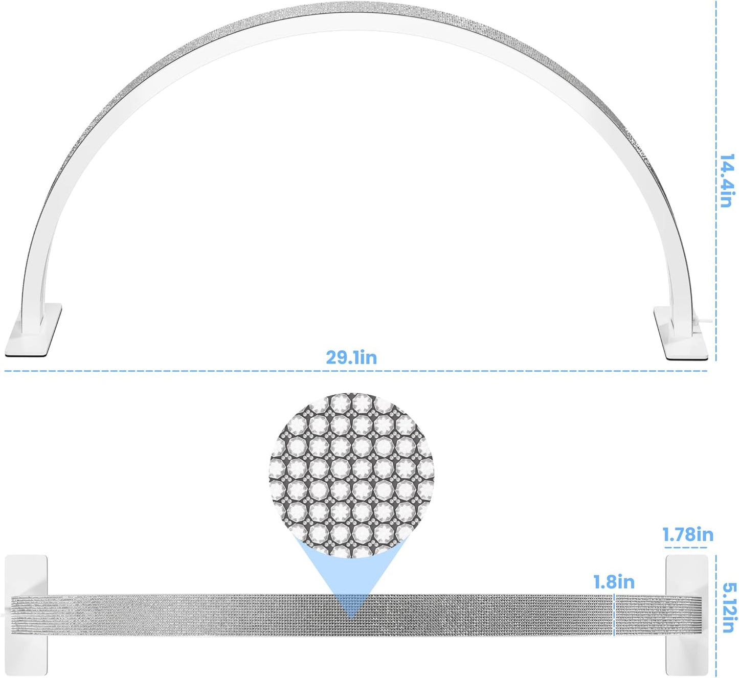 LED Light Desktop Half Moon Nail Desk Lamp Table