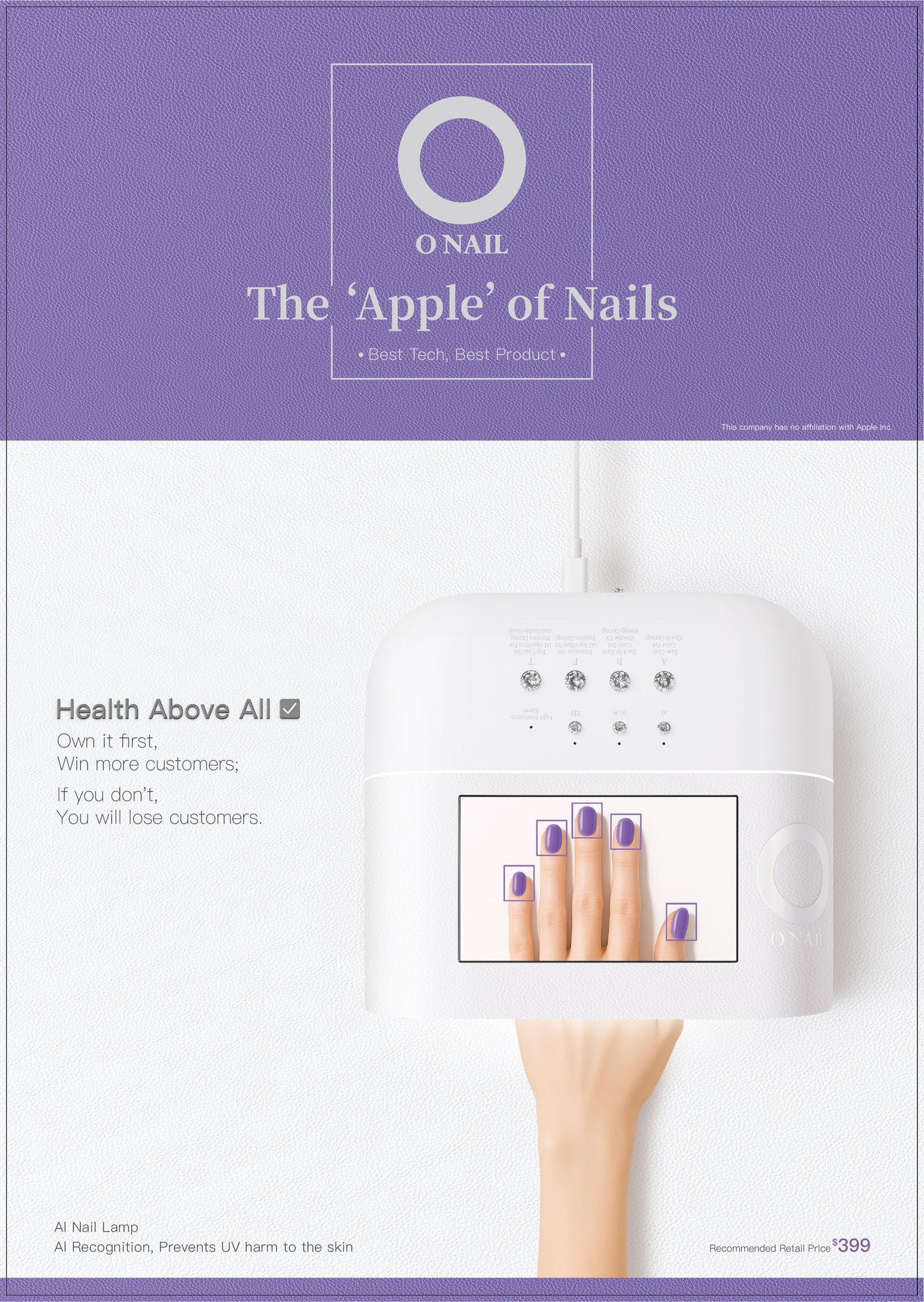 O NAIL AI UV Nail Lamp